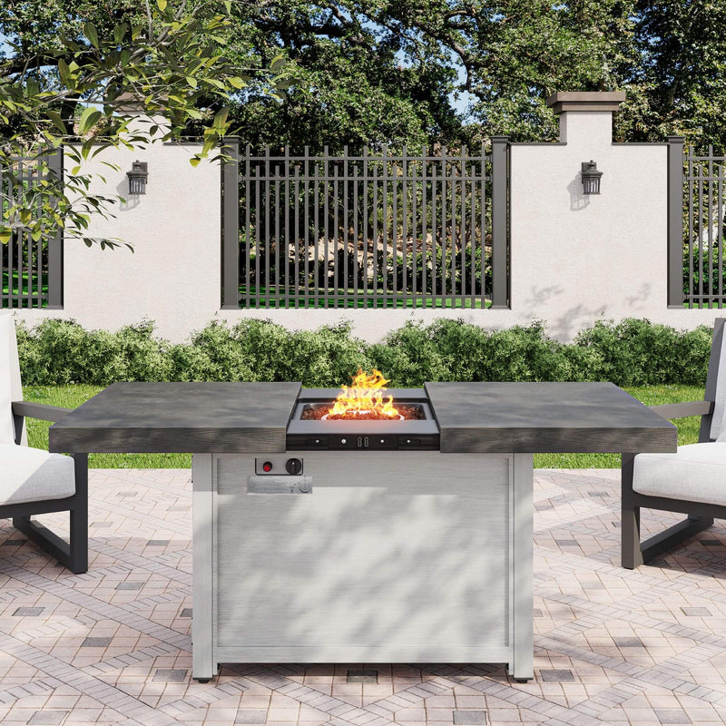Alora Premium 50K BTU Rectangle Outdoor Aluminum Fire Pit Table (SAK70248) by SAKSBY WHOLESALE