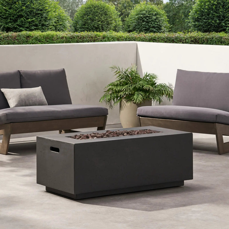 Alora Premium Outdoor Contemporary 40K BTU Rectangular Propane Gas Fire Pit Table (SAK96153) by SAKSBY WHOLESALE