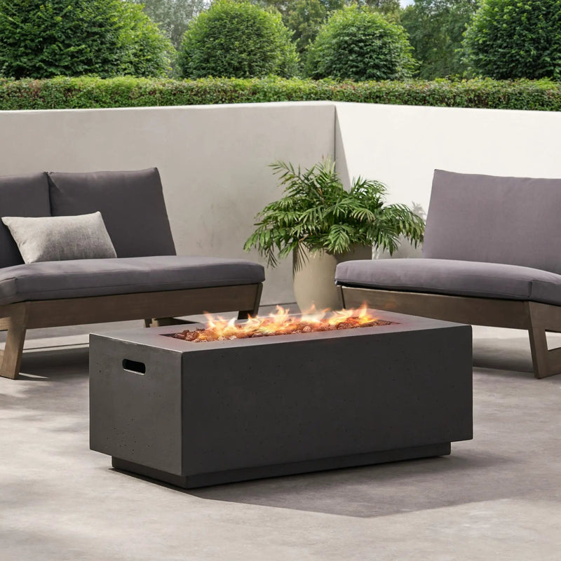 Alora Premium Outdoor Contemporary 40K BTU Rectangular Propane Gas Fire Pit Table (SAK96153) by SAKSBY WHOLESALE