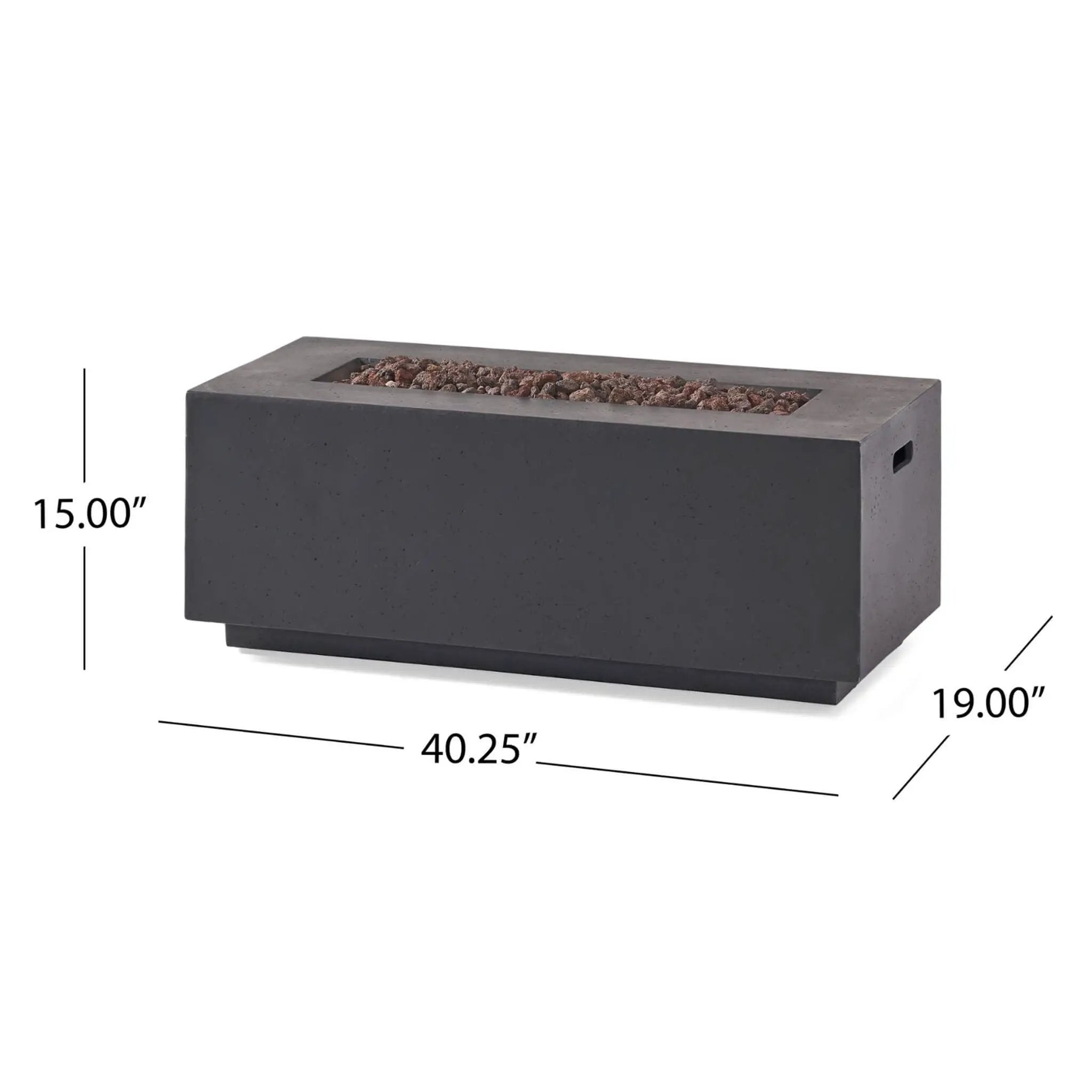 Alora Premium Outdoor Contemporary 40K BTU Rectangular Propane Gas Fire Pit Table (SAK96153) by SAKSBY WHOLESALE