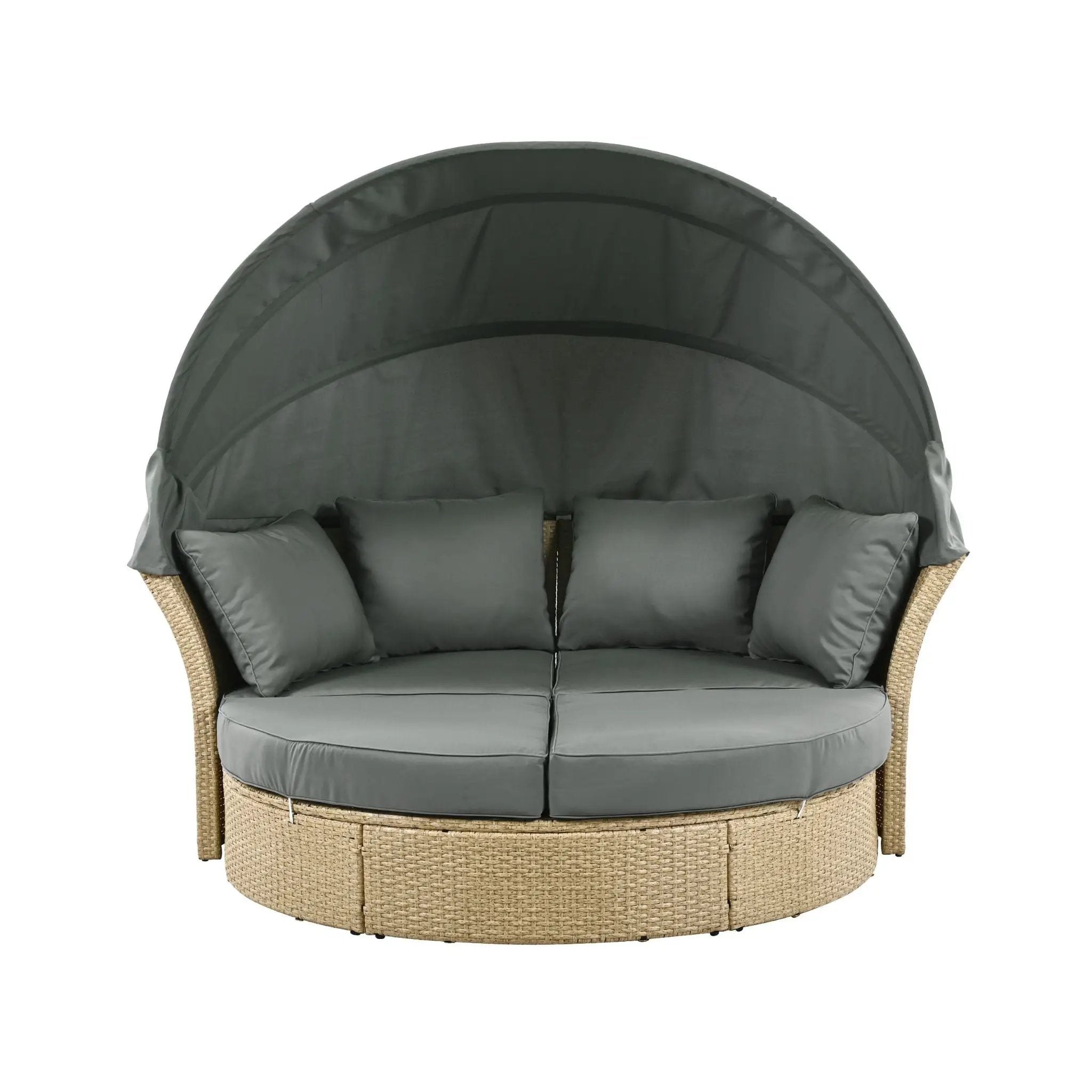 Alora Premium Outdoor Garden Wicker Rattan Patio Daybed With Retractable Canopy (SAK43581) by SAKSBY WHOLESALE