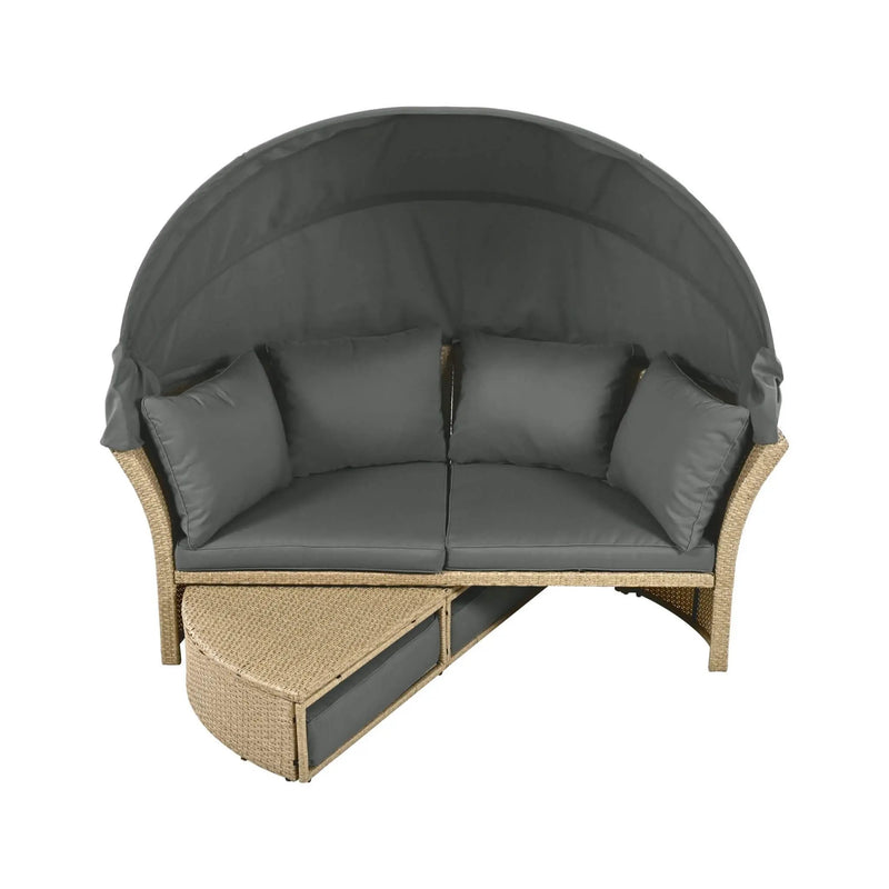 Alora Premium Outdoor Garden Wicker Rattan Patio Daybed With Retractable Canopy (SAK43581) by SAKSBY WHOLESALE