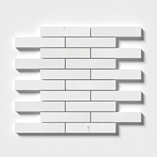 Alpina White Honed 1 1/4x6 Marble Mosaics 12x12