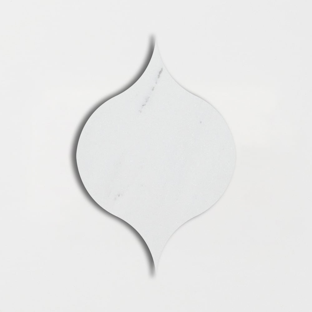 Alpina White Honed Winter Leaf Waterjet Marble Waterjet Mosaics 4 7/8x6 13/16 Marble Honed 4x8 Waterjet Mosaics