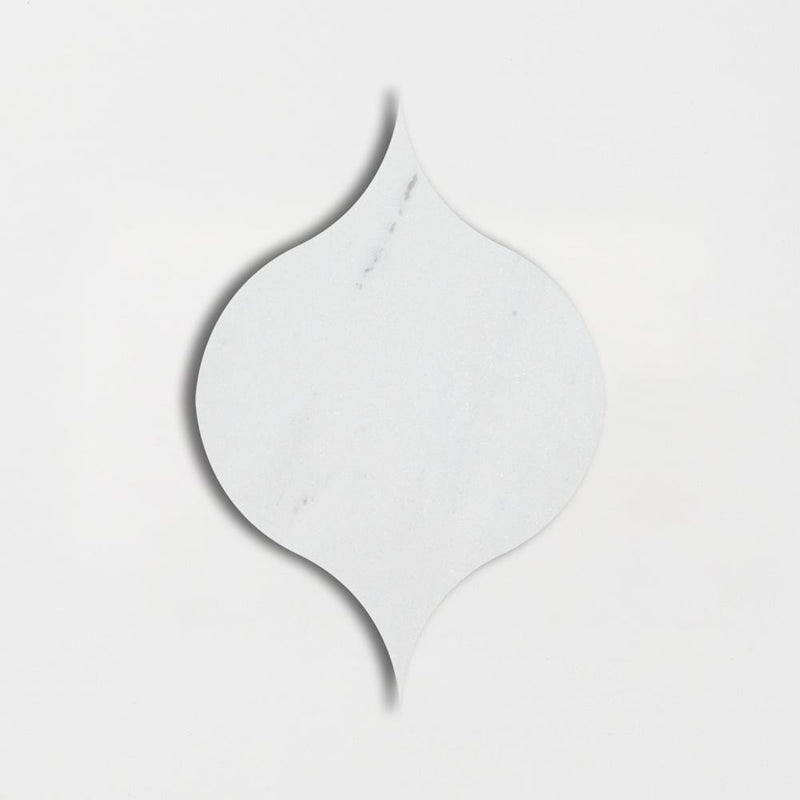 Alpina White Honed Winter Leaf Waterjet Marble Waterjet Mosaics 4 7/8x6 13/16 Marble Honed 4x8 Waterjet Mosaics