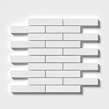 Alpina White Polished 1 1/4x6 Marble Mosaics 12x12