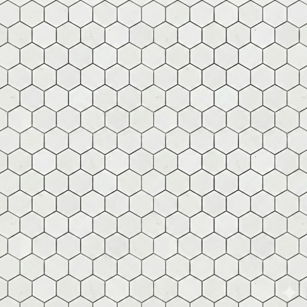 Alpina White Polished Hexagon Marble Mosaics 10 3/8x12 Marble Polished 12x12 Mosaics