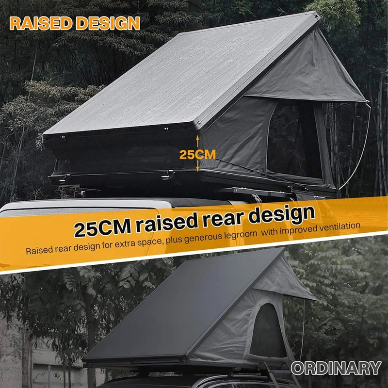 Trailora Nova Aluminum Hard-Shell Rooftop Tent With Ladder, Tri-Color LED Lighting, And Memory Foam Mattress [2-3 People] (SAK57409) by SAKSBY WHOLESALE