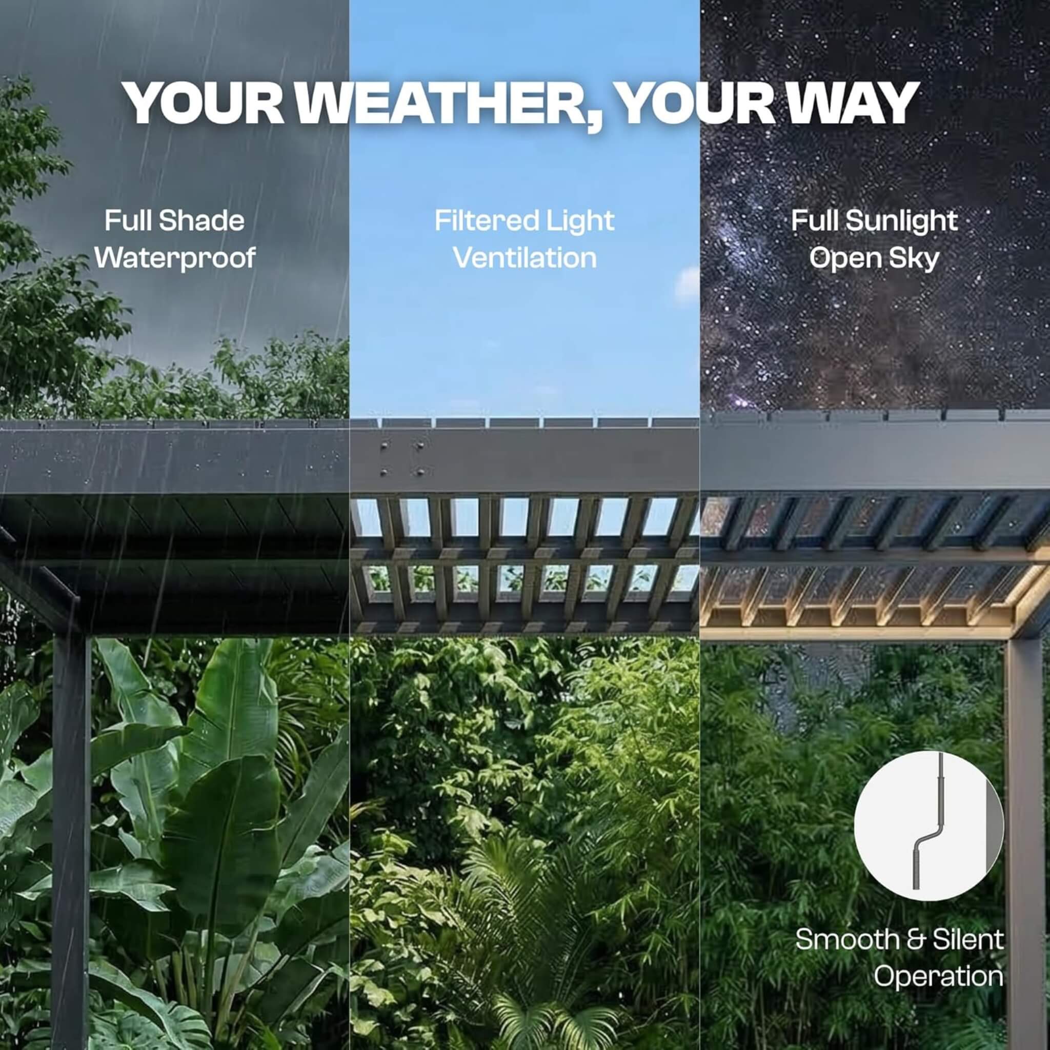 Alora Aluminum Louvered Pergola Kit With Adjustable Roof & Drainage (SAK94316) by SAKSBY WHOLESALE