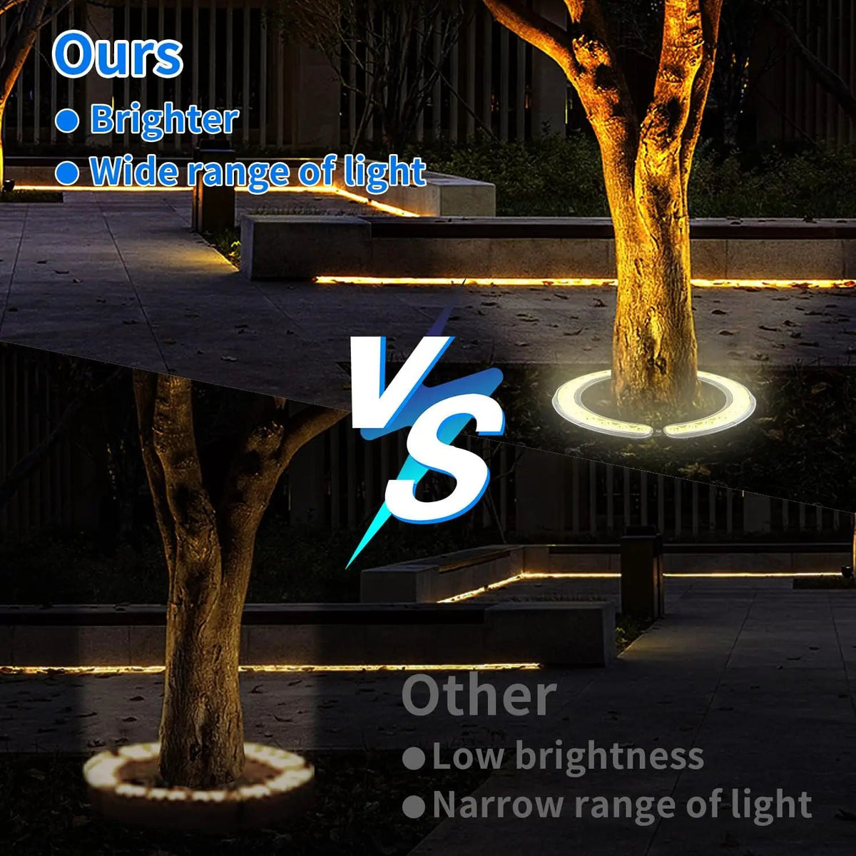 Aluminum Solar Palm Tree Lights Outdoor Uplight Landscape Spotlights Solar Powered 32 LEDs by Outdoor Solar Outlet