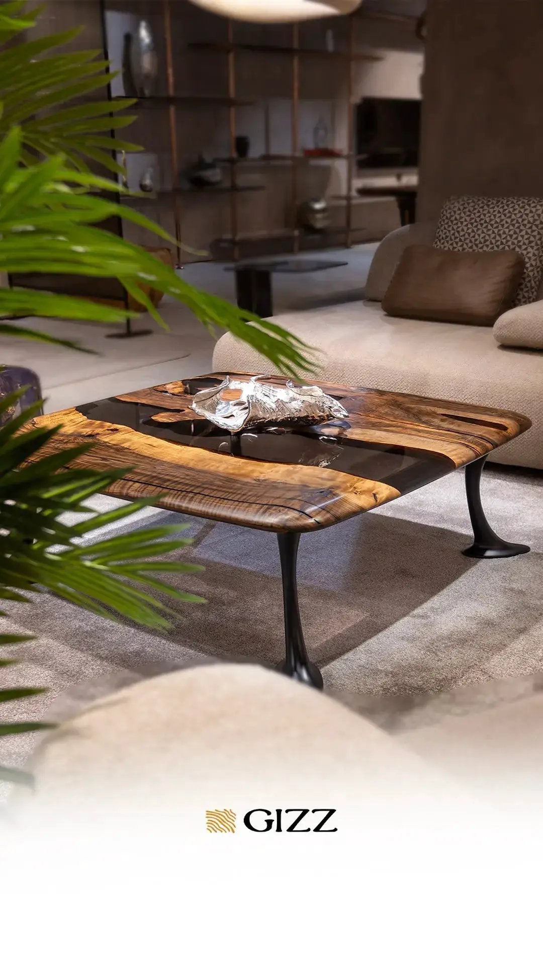 Luxury Epoxy Resin River Walnut Coffee Table | Osso Collection, photo 6 of 16