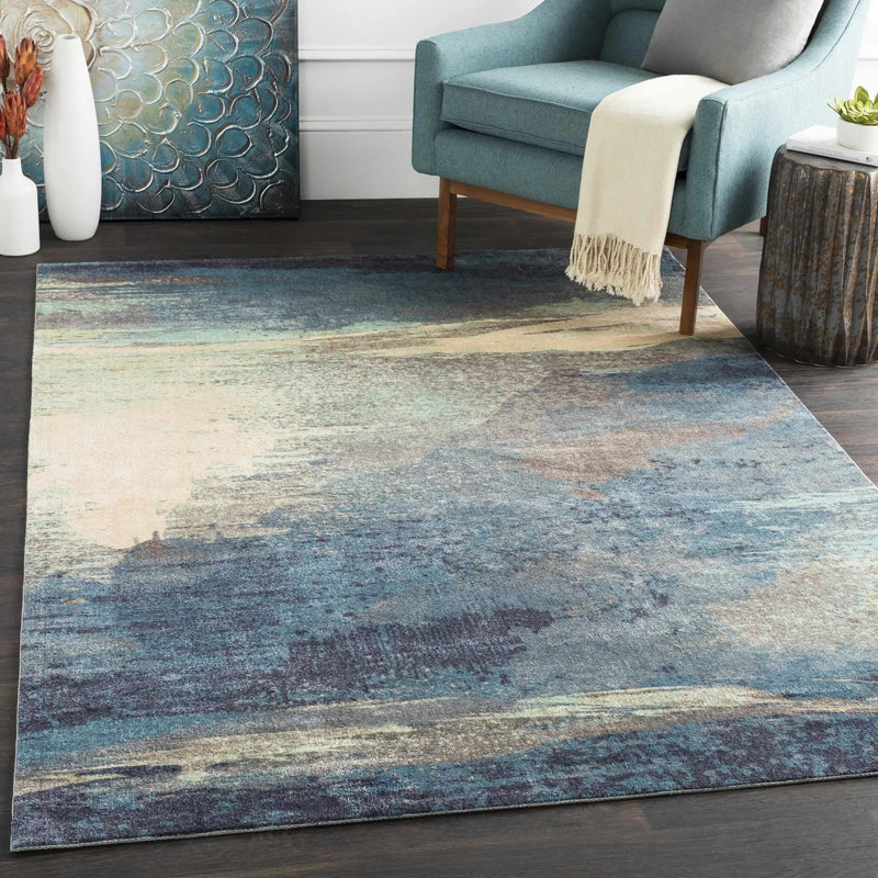 Alvaton Abstract Blue Rug by Boutique Rugs