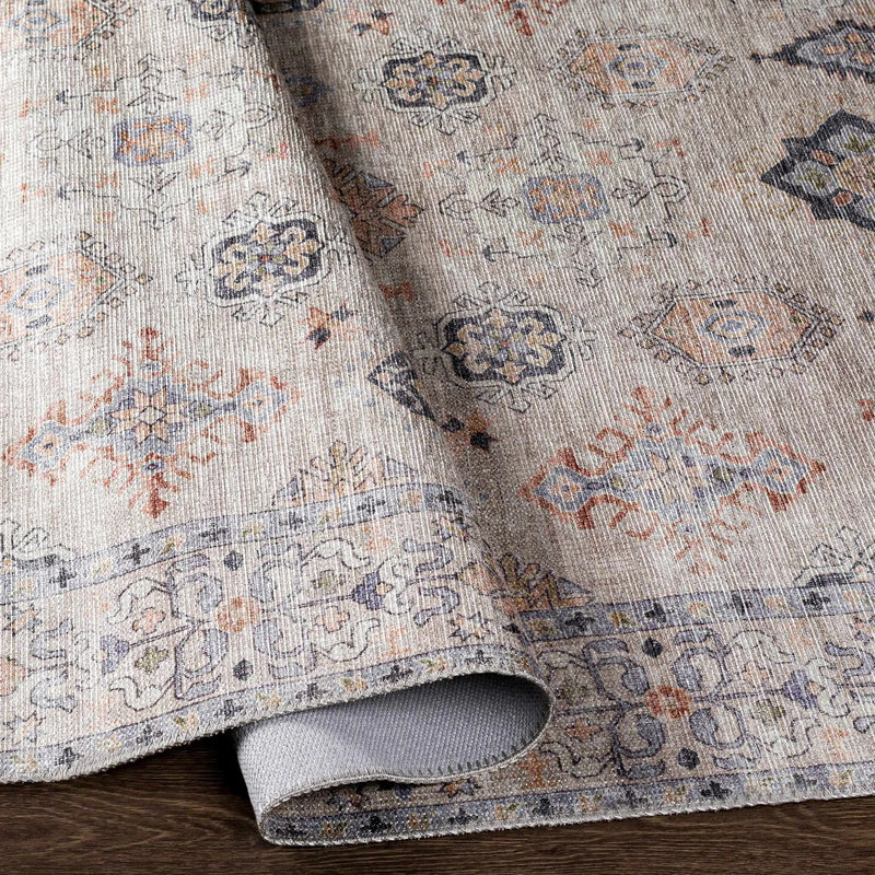 Beige Beckett Vintage Washable Area Rug by Hauteloom