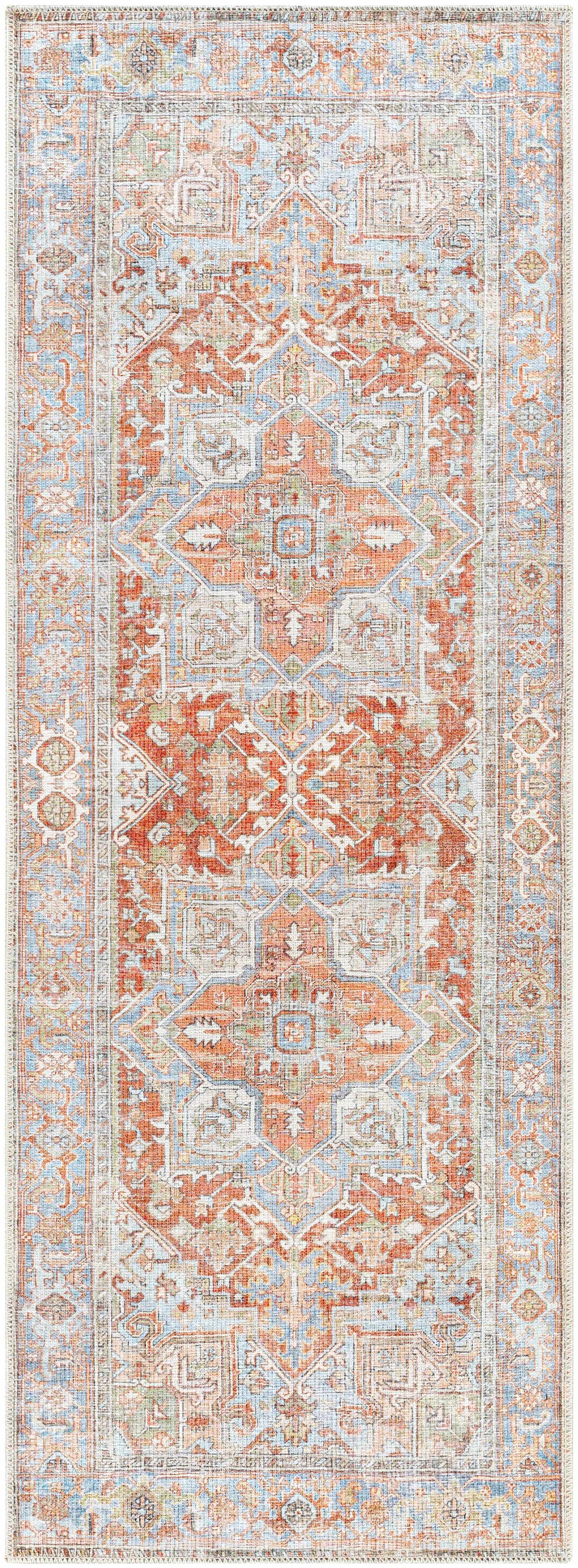 Maayon Medallion Rust Washable Area Rug by Hauteloom
