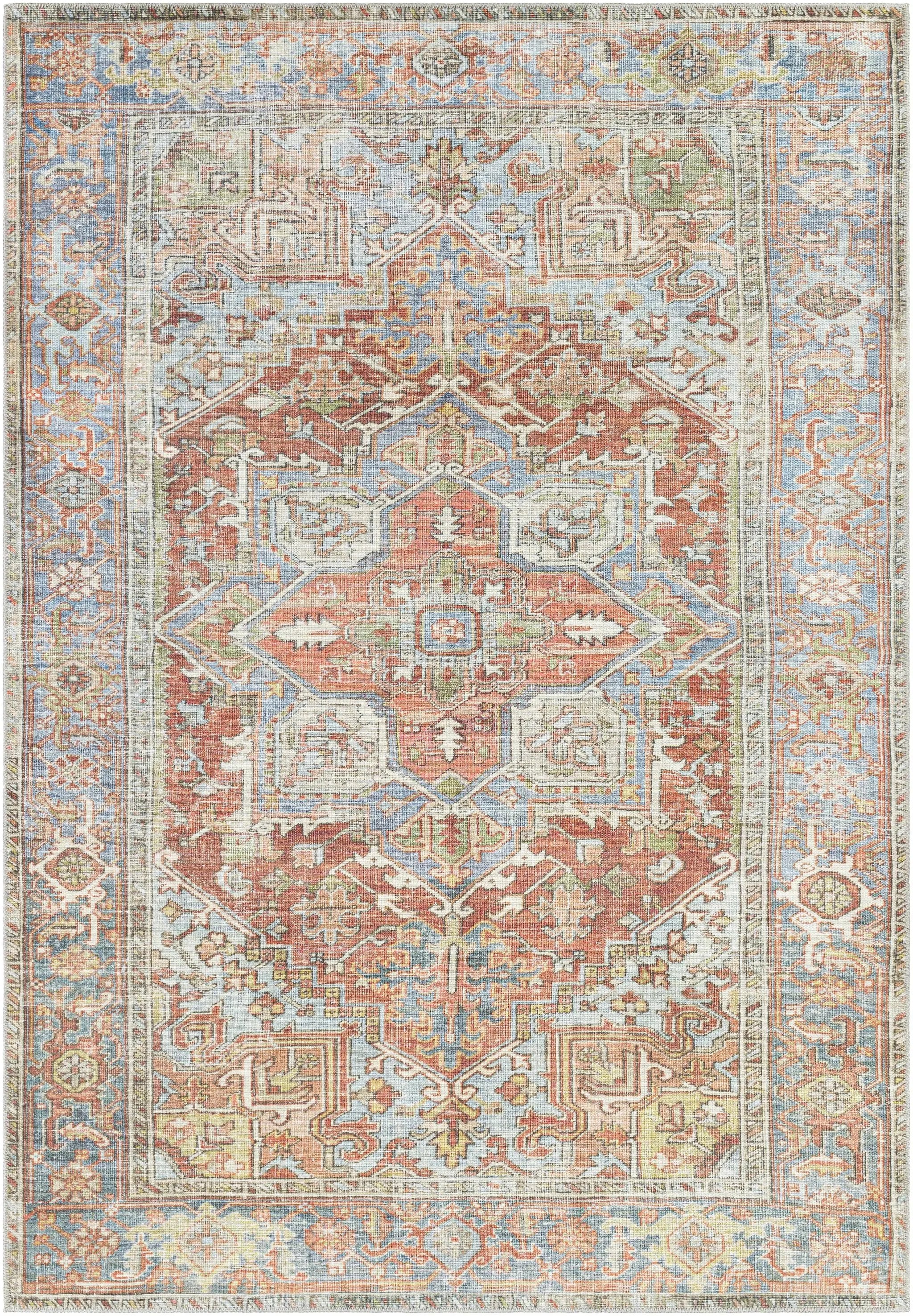 Maayon Medallion Rust Washable Area Rug by Hauteloom