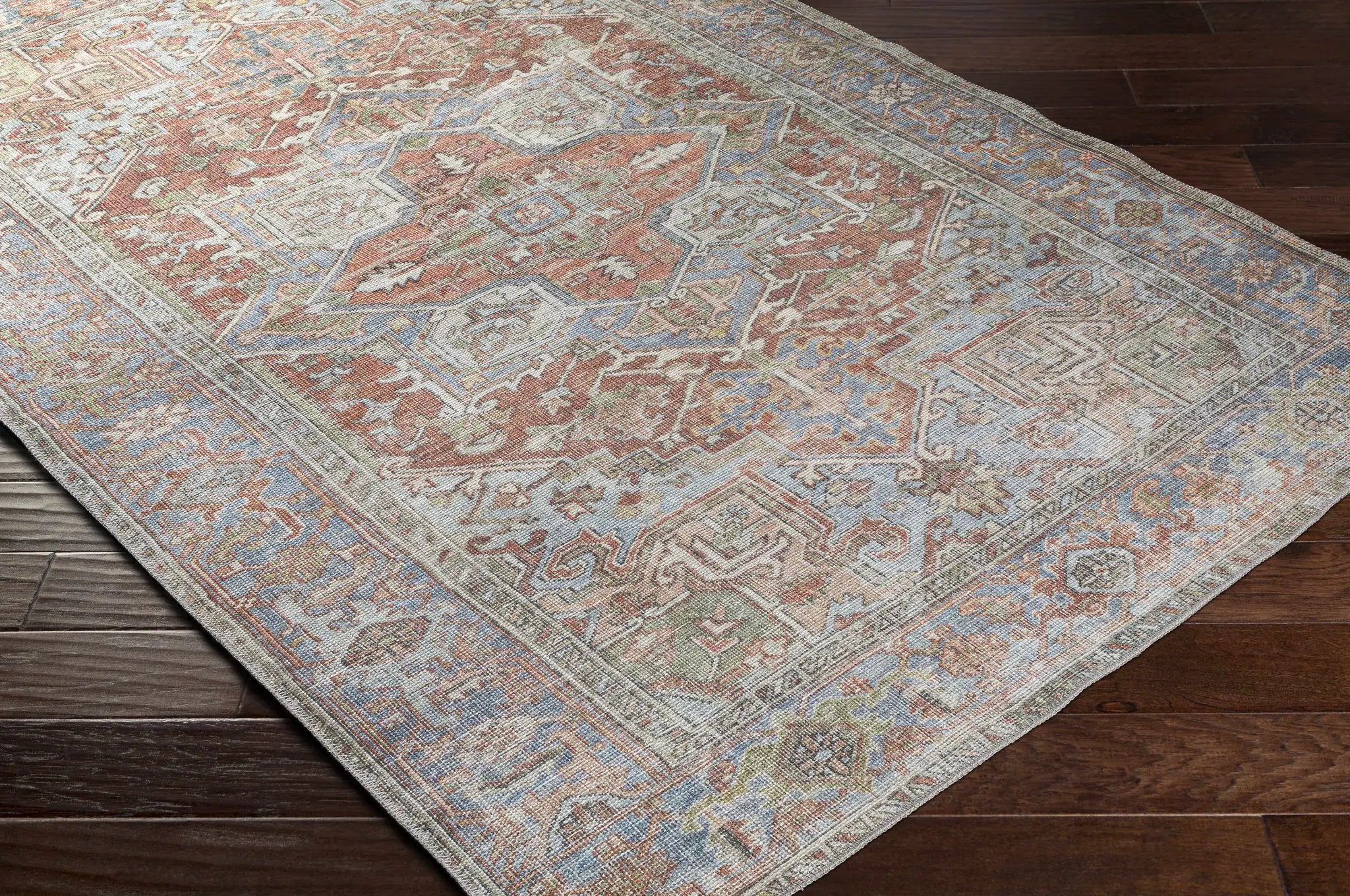 Maayon Medallion Rust Washable Area Rug by Hauteloom