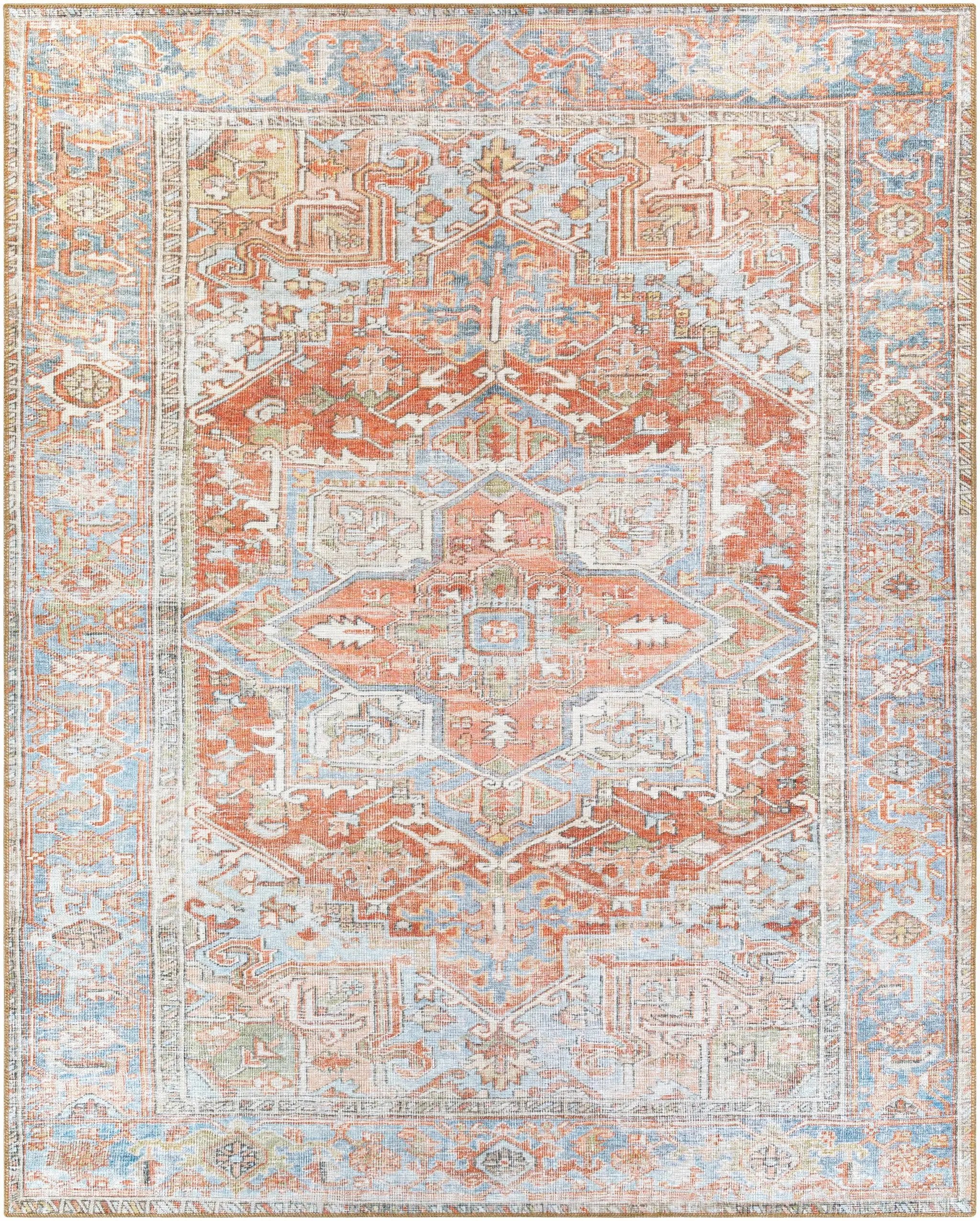 Maayon Medallion Rust Washable Area Rug by Hauteloom