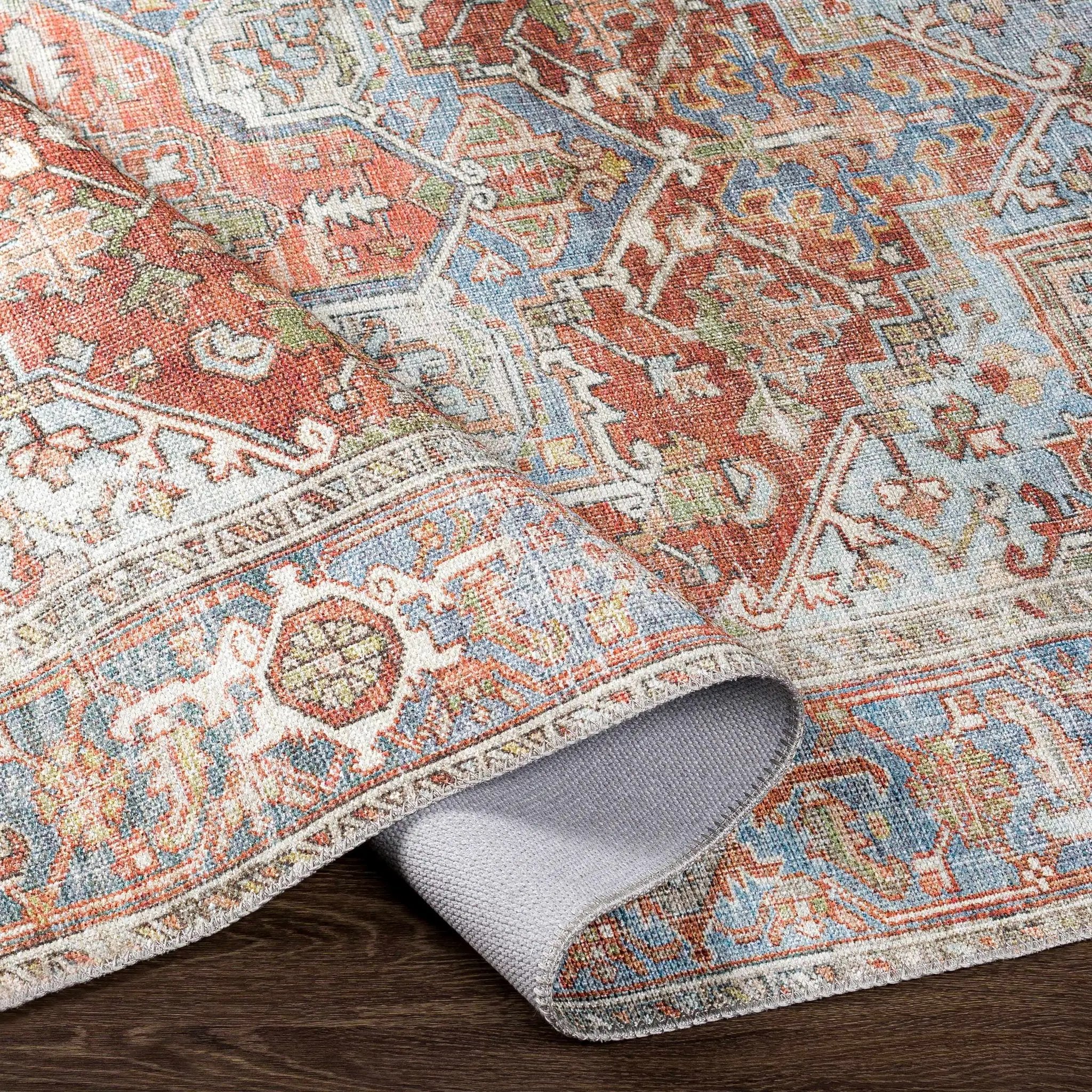 Maayon Medallion Rust Washable Area Rug by Hauteloom