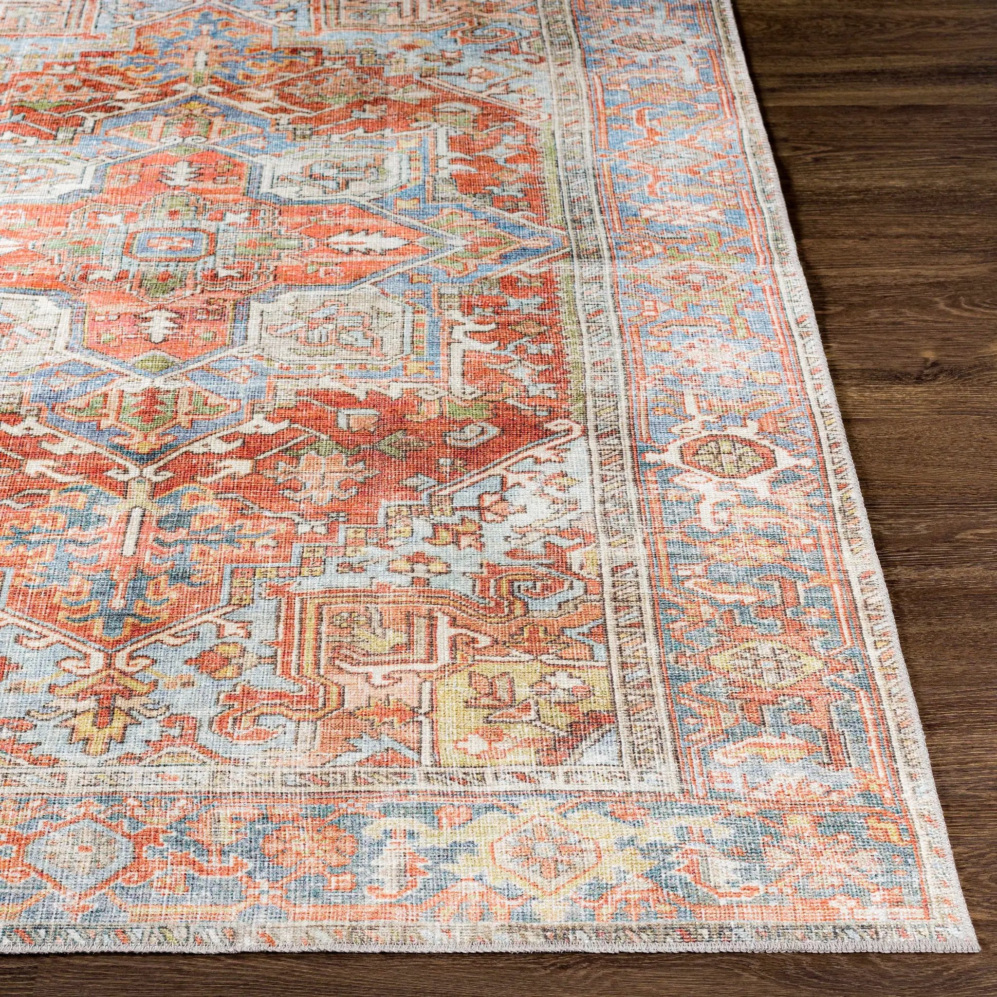 Maayon Medallion Rust Washable Area Rug by Hauteloom
