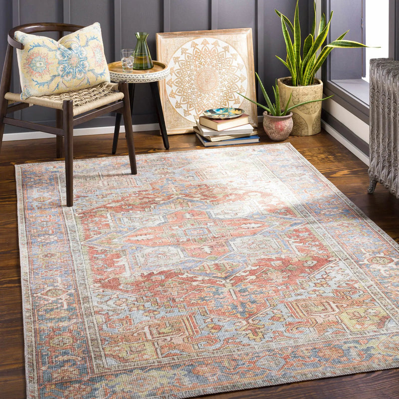 Maayon Medallion Rust Washable Area Rug by Hauteloom