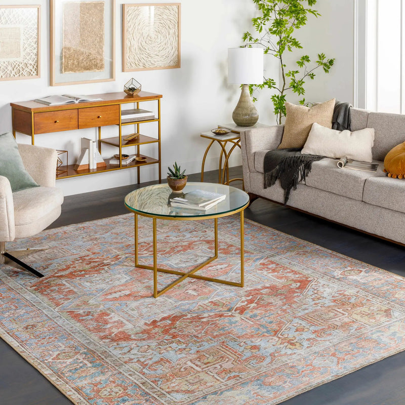 Maayon Medallion Rust Washable Area Rug by Hauteloom