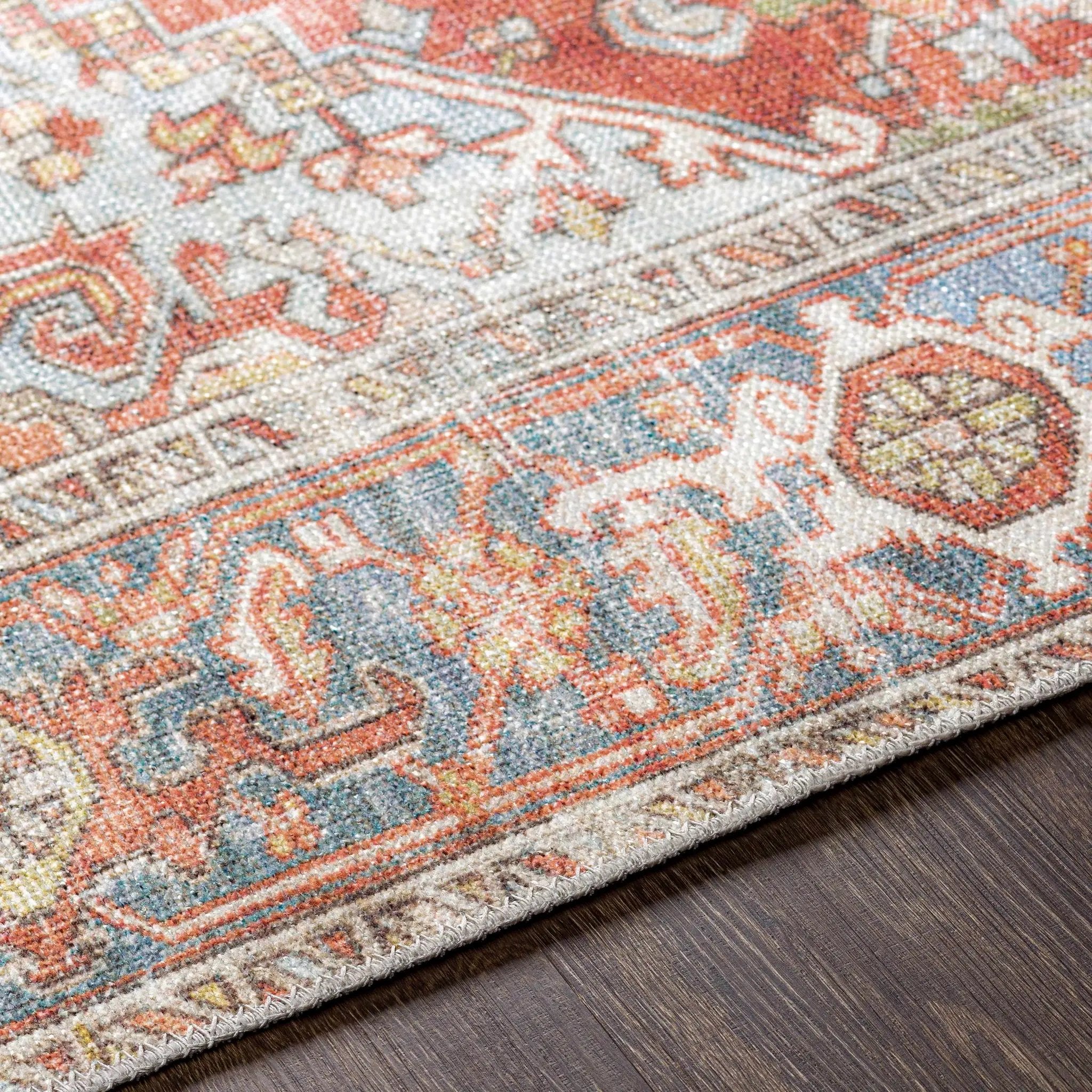 Maayon Medallion Rust Washable Area Rug by Hauteloom