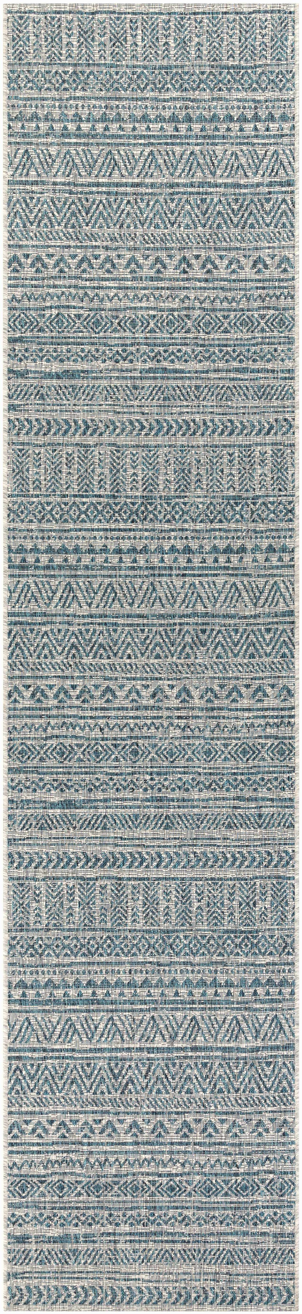 Novato Aqua All Over Pattern Performance Outdoor Rug, photo 12 of 18