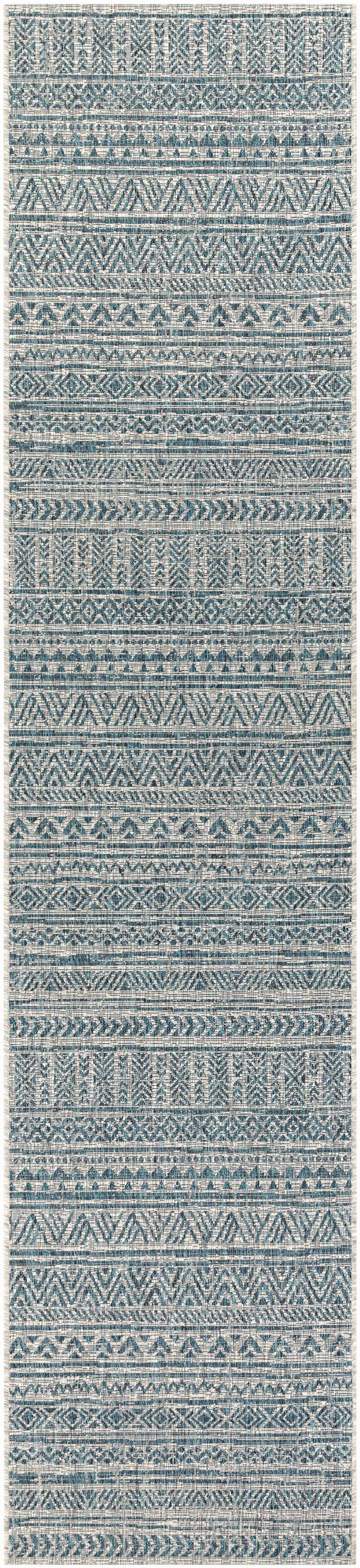 Novato Aqua All Over Pattern Performance Outdoor Rug by Boutique Rugs