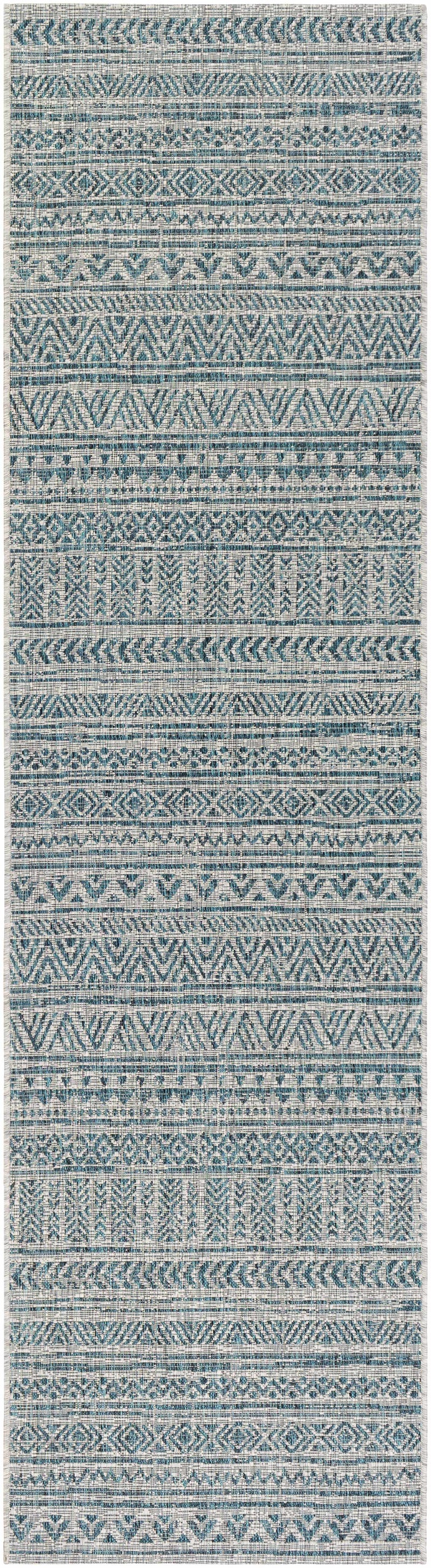 Novato Aqua All Over Pattern Performance Outdoor Rug by Boutique Rugs