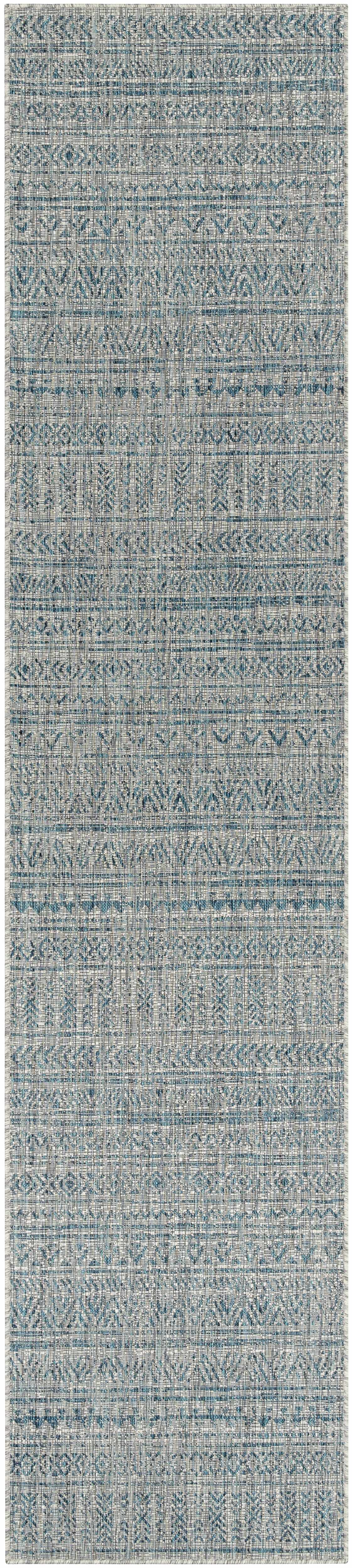 Novato Aqua All Over Pattern Performance Outdoor Rug by Boutique Rugs