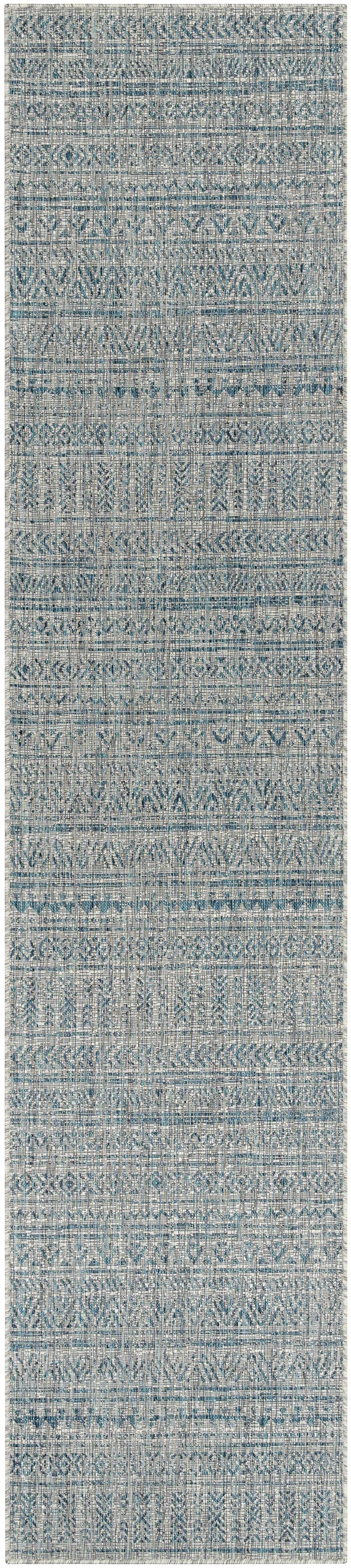 Novato Aqua All Over Pattern Performance Outdoor Rug by Boutique Rugs