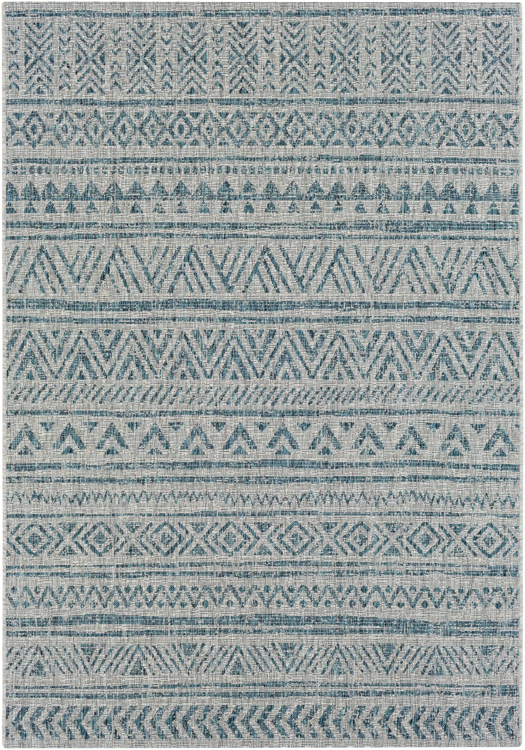 Novato Aqua All Over Pattern Performance Outdoor Rug by Boutique Rugs