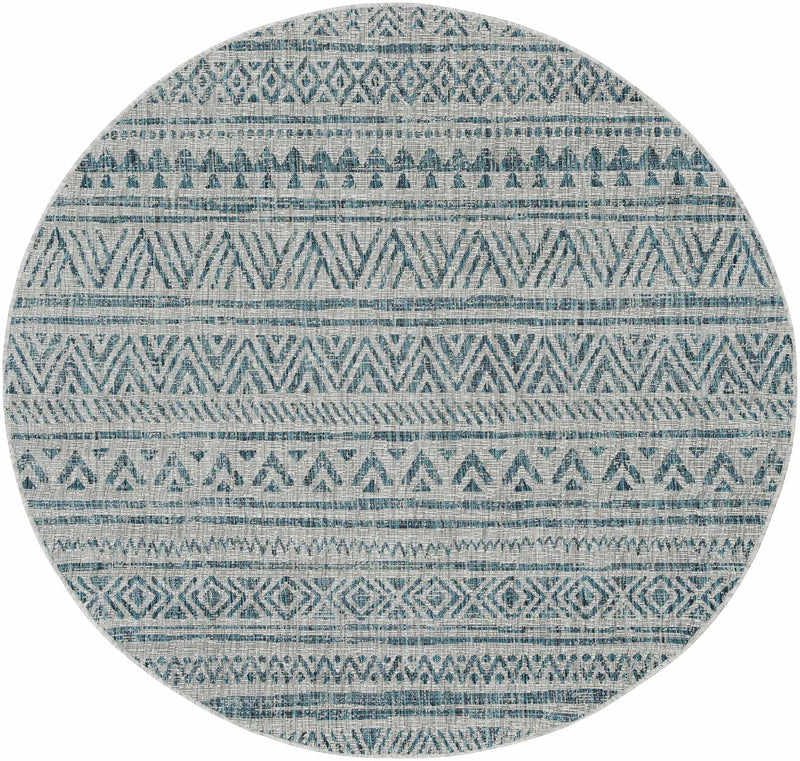 Novato Aqua All Over Pattern Performance Outdoor Rug by Boutique Rugs