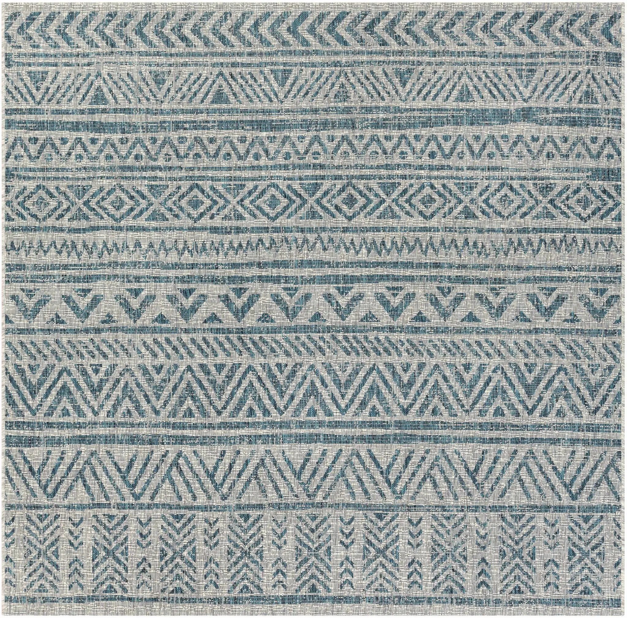 Novato Aqua All Over Pattern Performance Outdoor Rug by Boutique Rugs