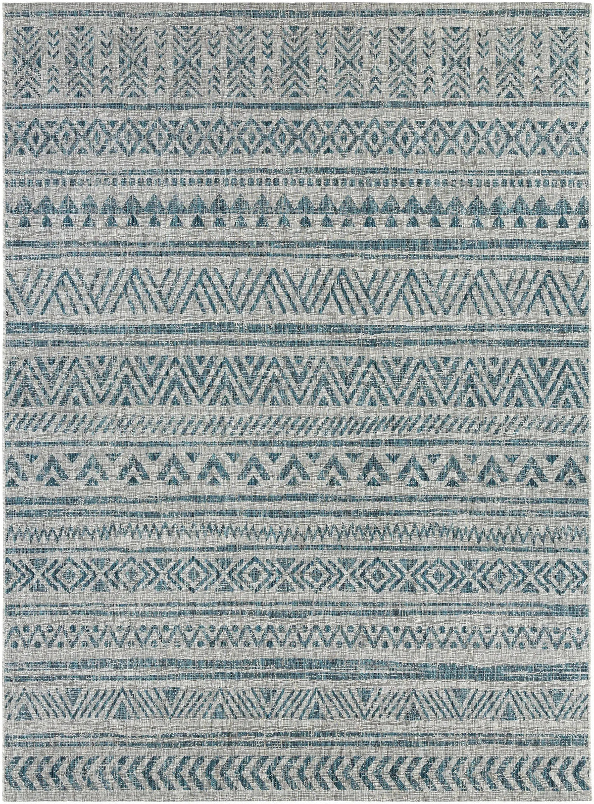 Novato Aqua All Over Pattern Performance Outdoor Rug