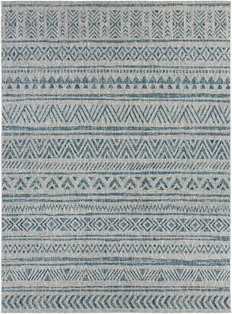 Novato Aqua All Over Pattern Performance Outdoor Rug by Boutique Rugs