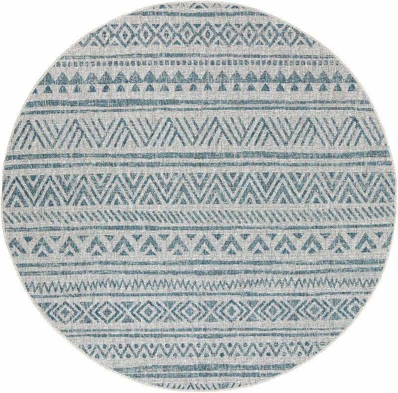 Novato Aqua All Over Pattern Performance Outdoor Rug by Boutique Rugs