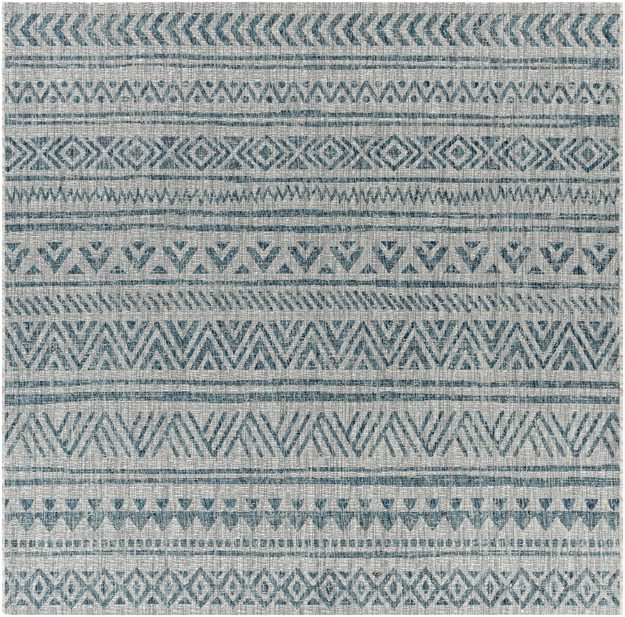 Novato Aqua All Over Pattern Performance Outdoor Rug by Boutique Rugs