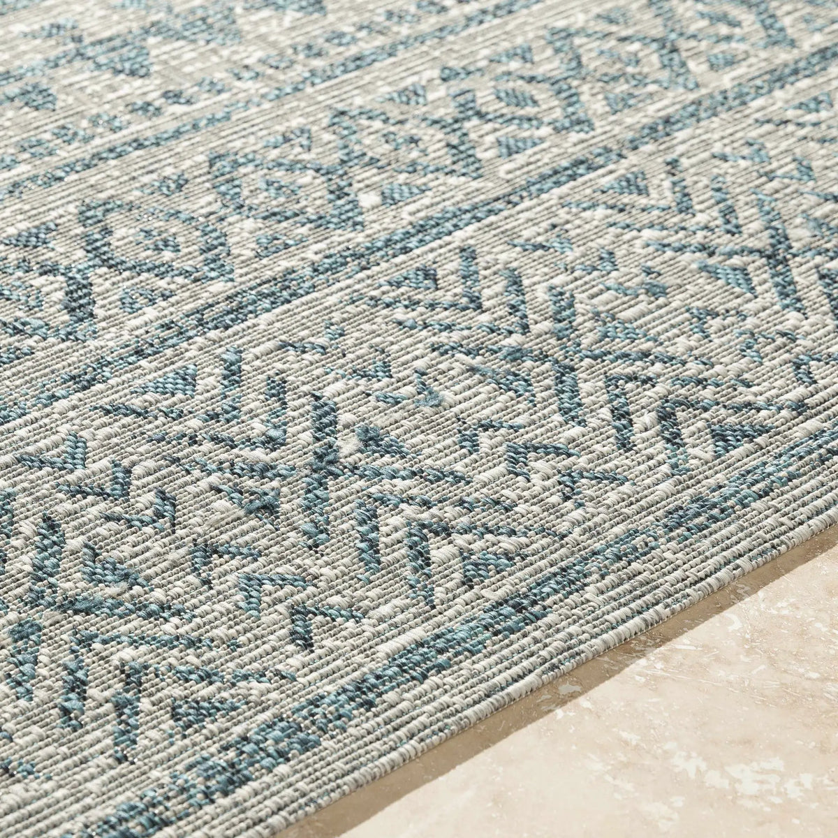 Novato Aqua All Over Pattern Performance Outdoor Rug, photo 10 of 18