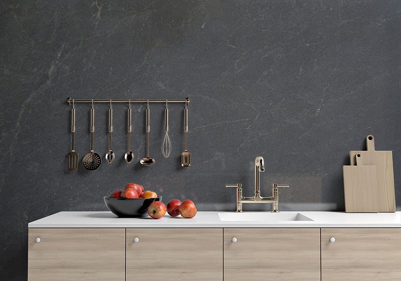 American Black Honed Granite Slab Random room scene 2