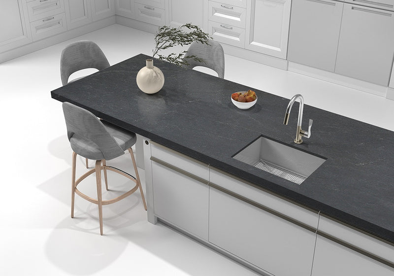 American Black Honed Granite Slab Random room scene 4