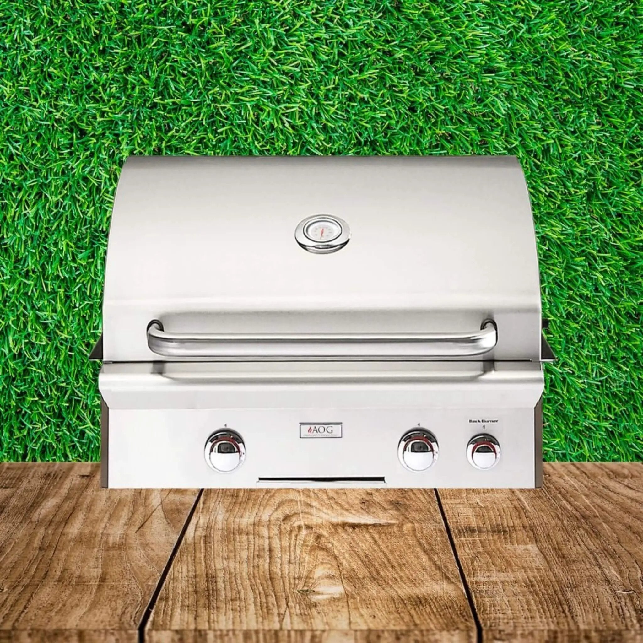 American Outdoor Grill L-Series 24-Inch 2-Burner Built-In Natural Gas Grill W/ Rotisserie Kit [24NBL] (SAK81425) by SAKSBY WHOLESALE