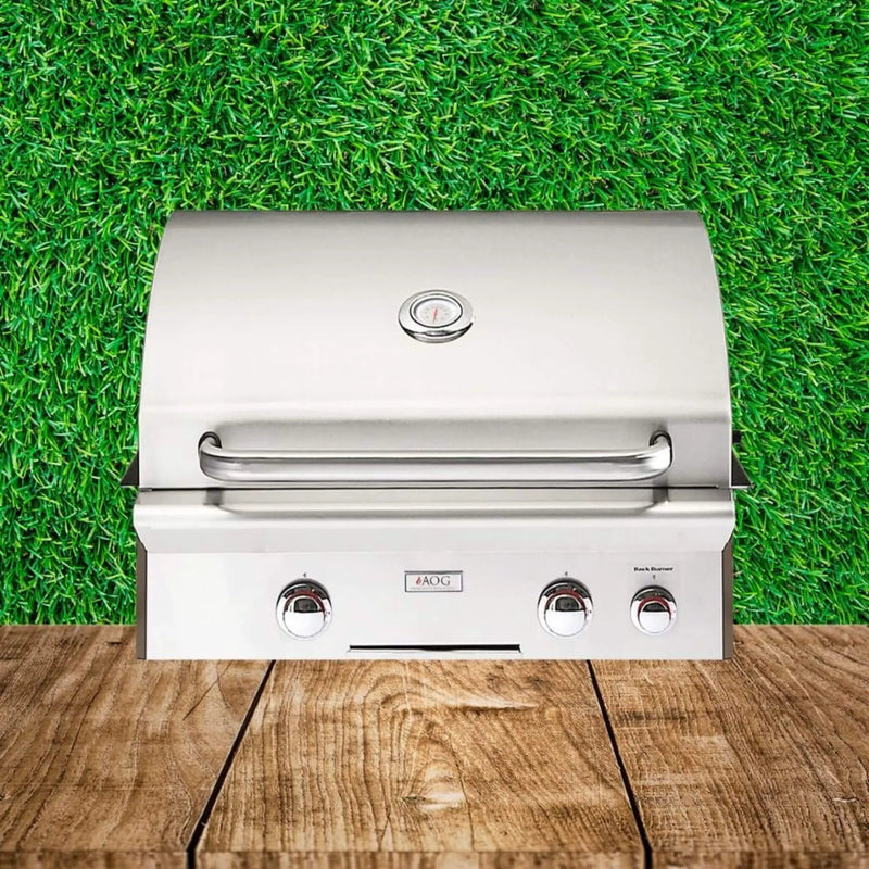 American Outdoor Grill L-Series 24-Inch 2-Burner Built-In Natural Gas Grill W/ Rotisserie Kit [24NBL] (SAK81425) by SAKSBY WHOLESALE