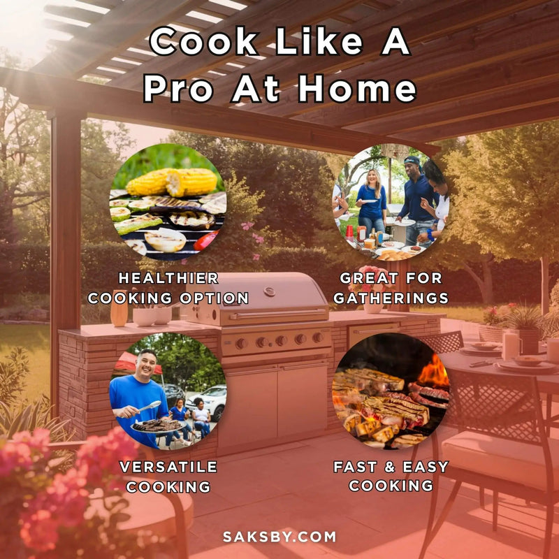 American Outdoor Grill T-Series 24-Inch 2-Burner Built-In Natural Gas Grill W/ Rotisserie Kit [24NBT] (SAK65205) by SAKSBY WHOLESALE