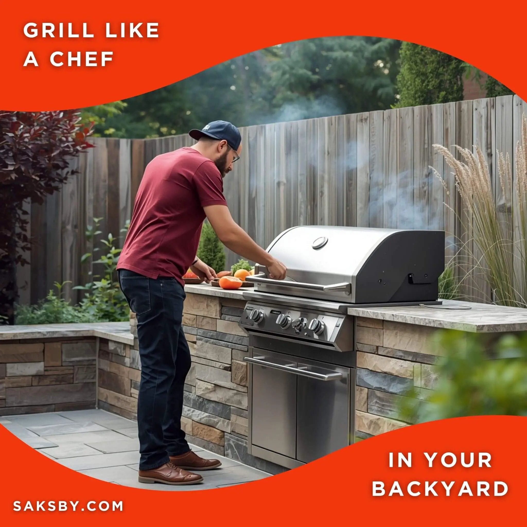 American Outdoor Grill T-Series 24-Inch 2-Burner Built-In Natural Gas Grill W/ Rotisserie Kit [24NBT] (SAK65205) by SAKSBY WHOLESALE