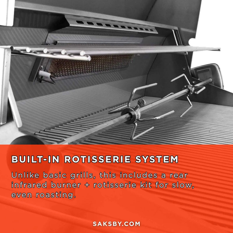 American Outdoor Grill T-Series 24-Inch 2-Burner Built-In Natural Gas Grill W/ Rotisserie Kit [24NBT] (SAK65205) by SAKSBY WHOLESALE