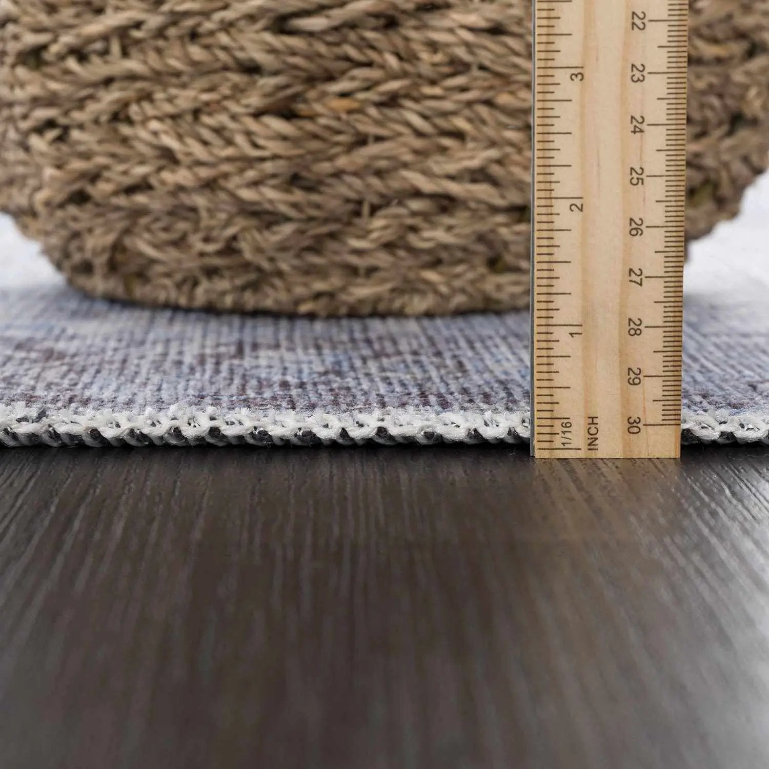 Ice Blue Flat Pile Washable Rug - Clearance by Boutique Rugs