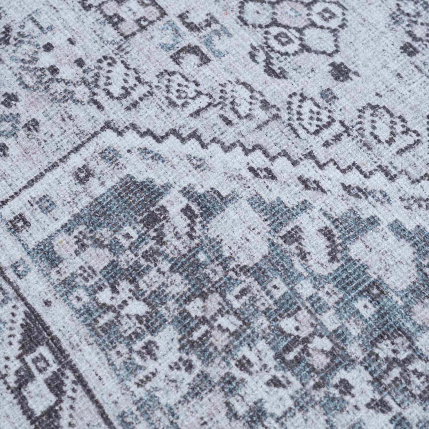 Barny Gray Denim Washable Rug - Clearance by Boutique Rugs
