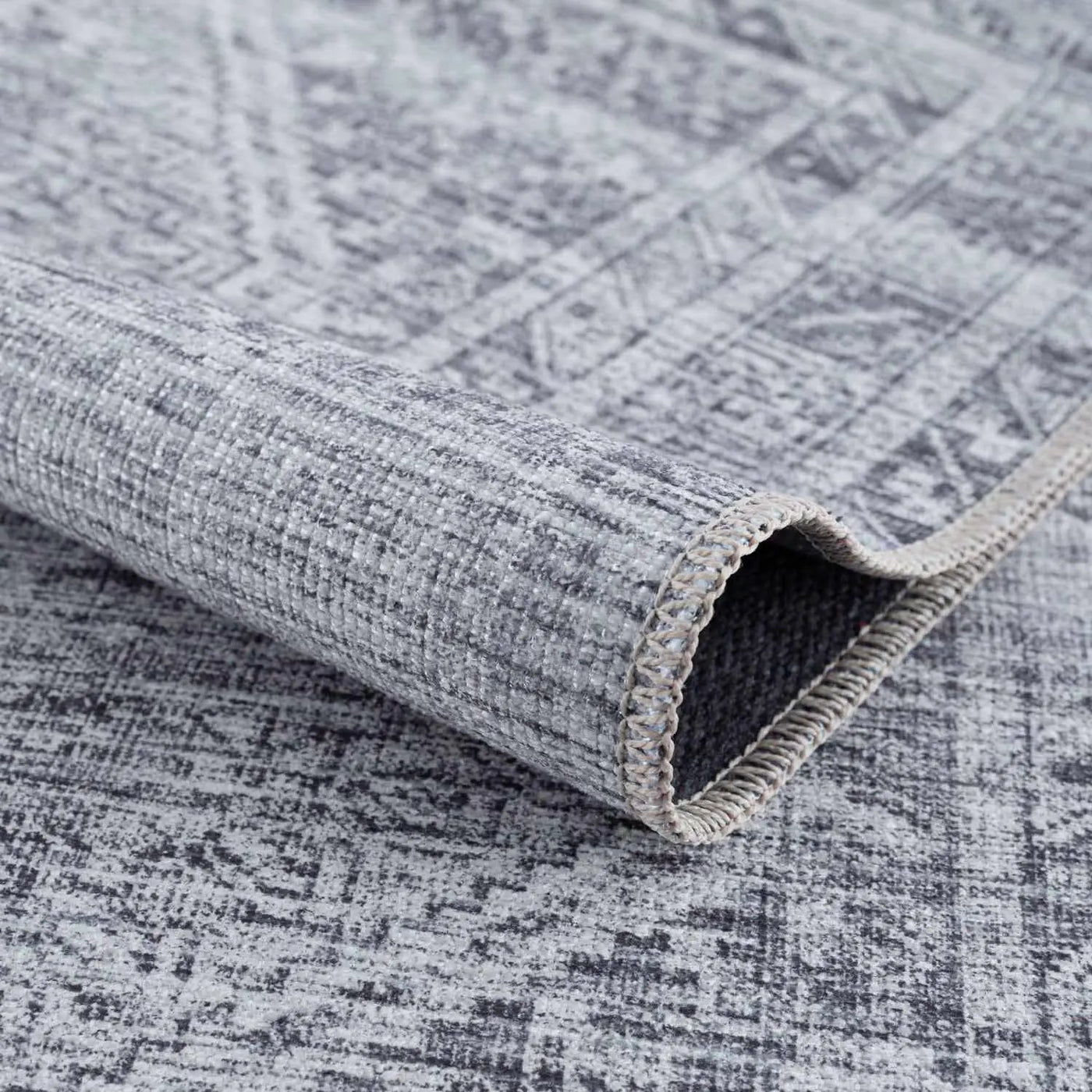 Barny Gray Blue Washable Rug - Clearance by Boutique Rugs