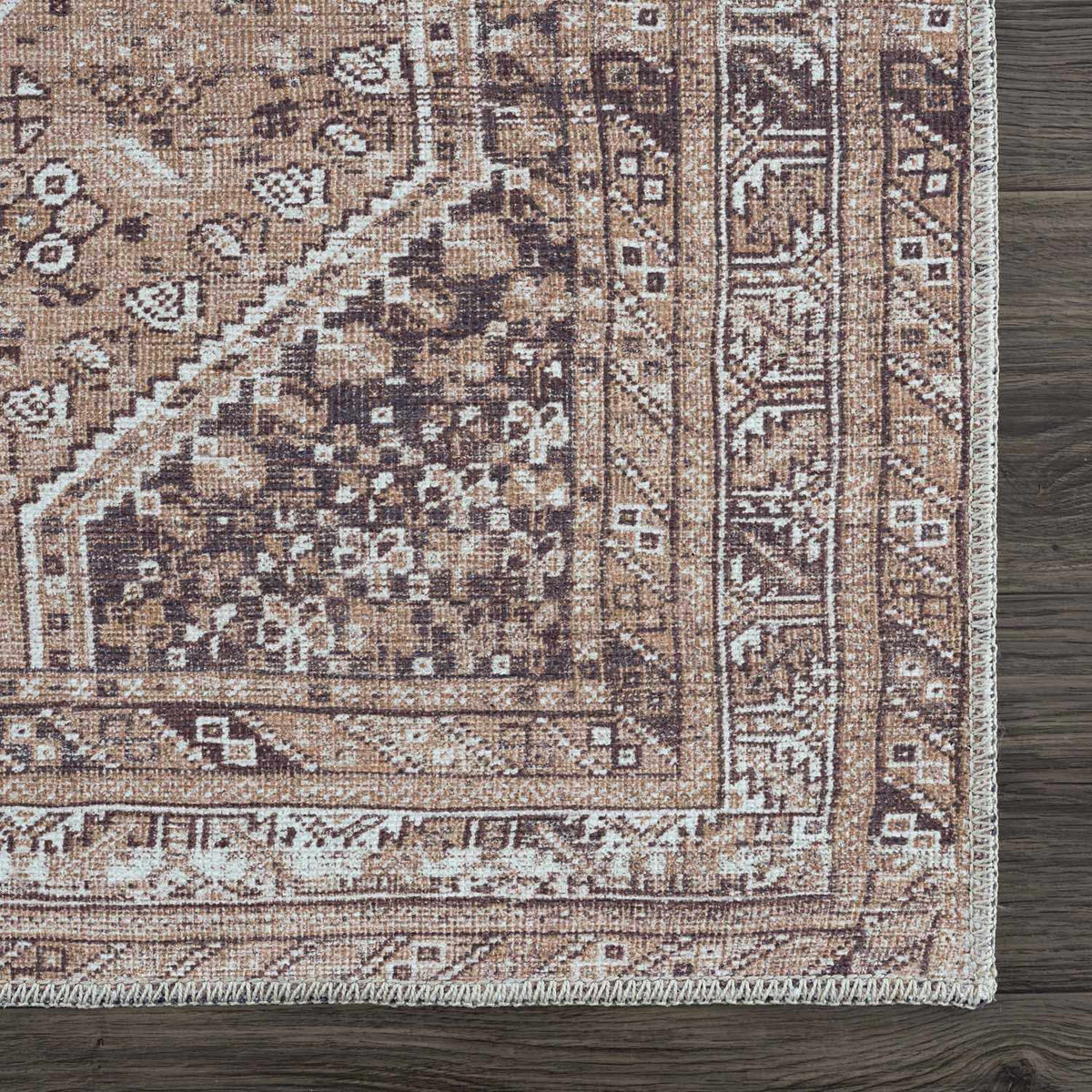 Barny Brown Flat Pile Washable Rug - Clearance, photo 9 of 15